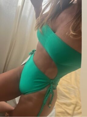 Tie-Front Cutout Bikini Set in Copper golden